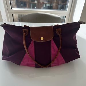 Longcamp shoulder bag medium Burgundy and Pink